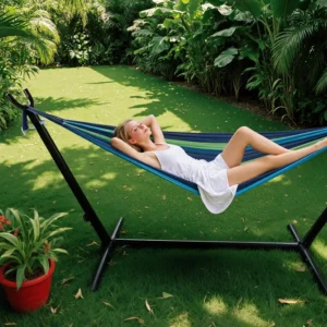 Double Hammock with Steel Stand